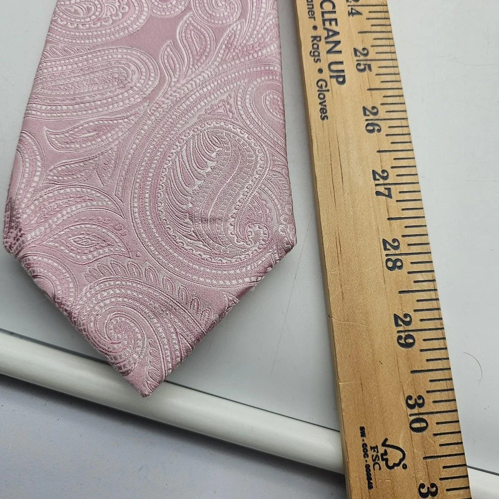 Donald J. Trump Tie Mens Pink Paisley Jacquard Signature Collection Necktie‎